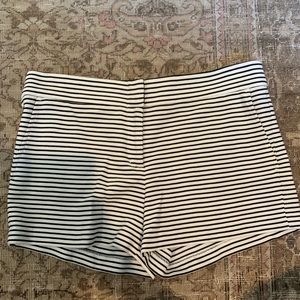 Black and white striped shorts